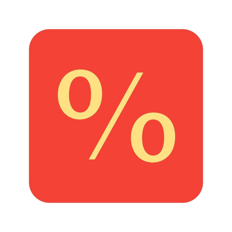 percentage plat veelkleurig pictogram vector