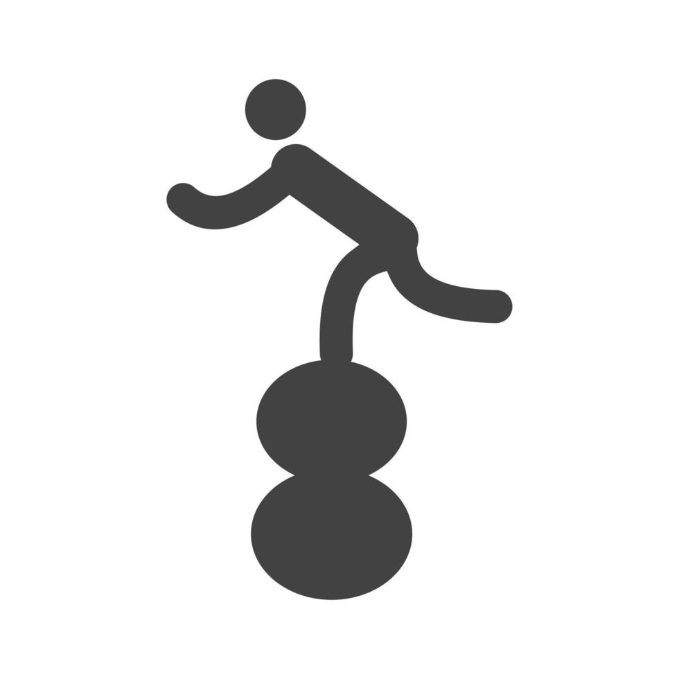 lopen op ballen glyph zwart pictogram vector