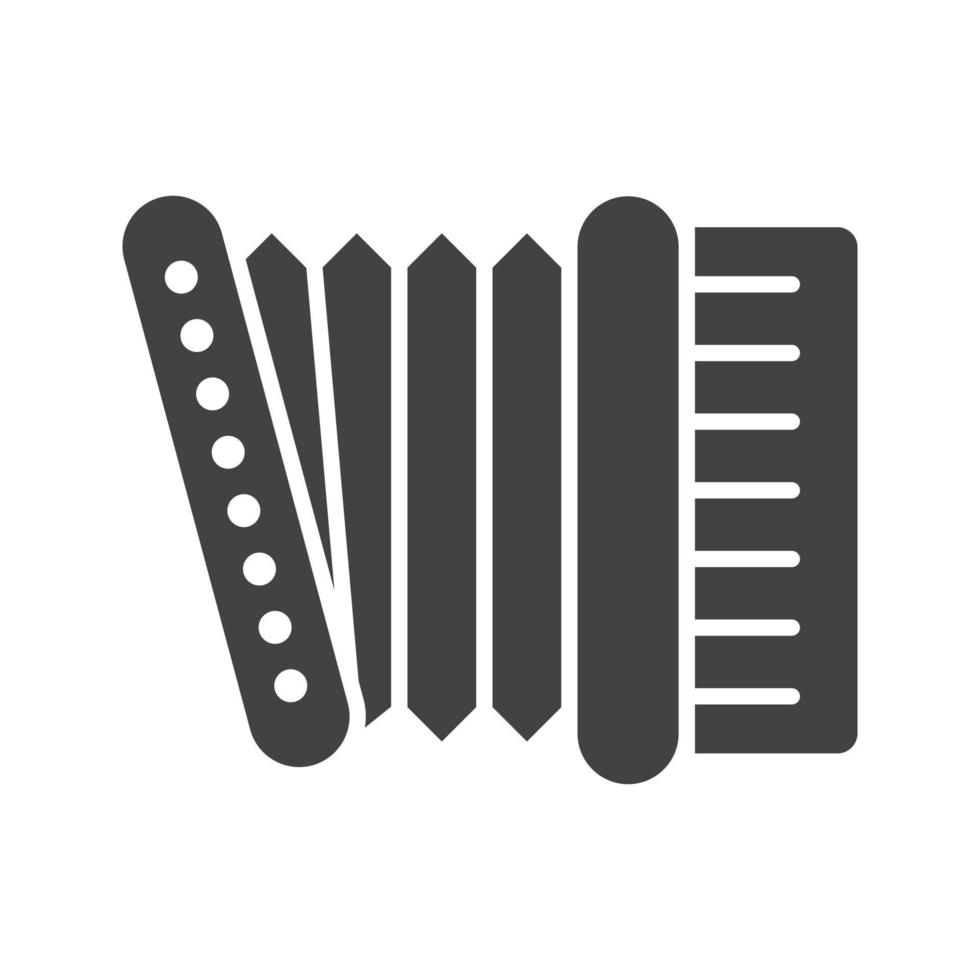 accordeon glyph zwart pictogram vector