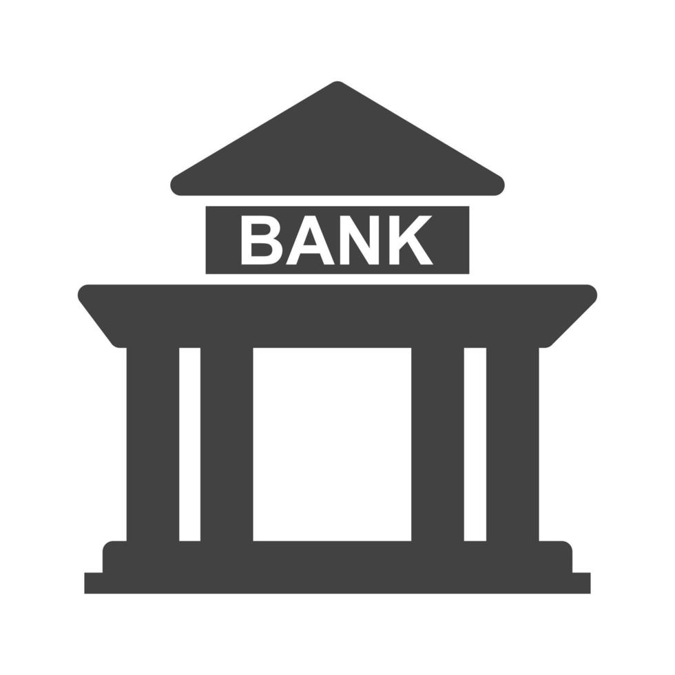 bank gebouw glyph zwart pictogram vector