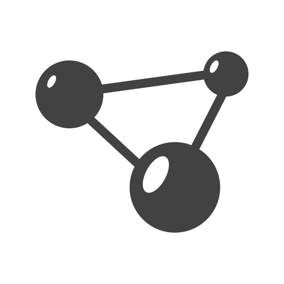 moleculen glyph zwart pictogram vector