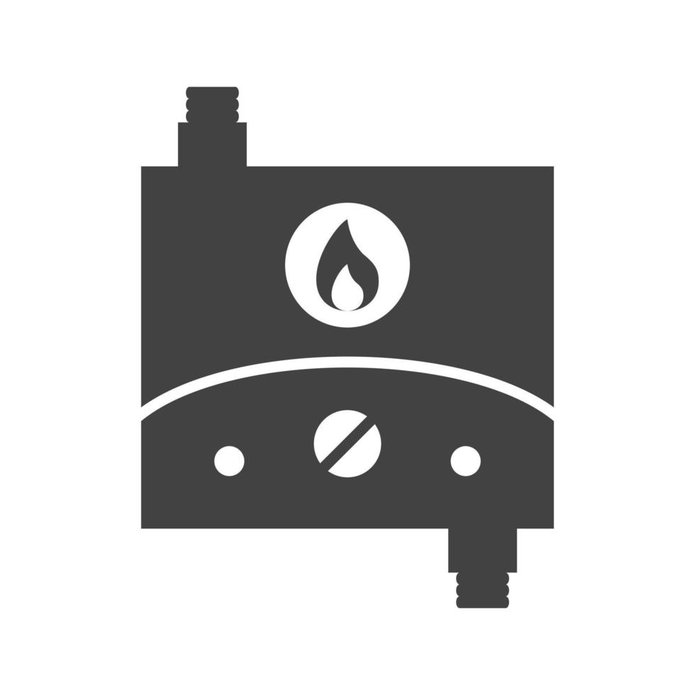 tankless boiler glyph zwart pictogram vector