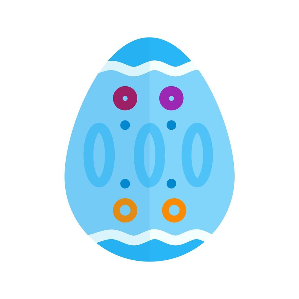 easter egg v flat multicolor icon vector