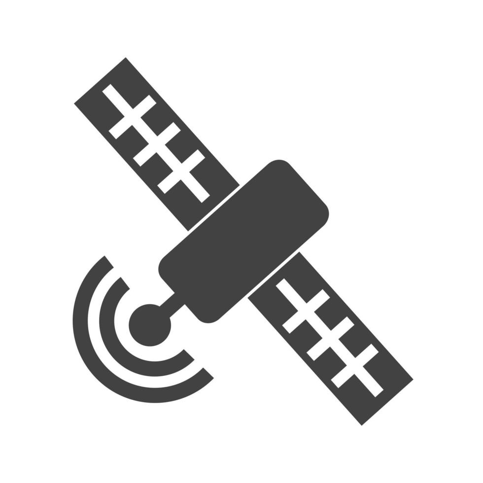 satelliet ii glyph zwart pictogram vector