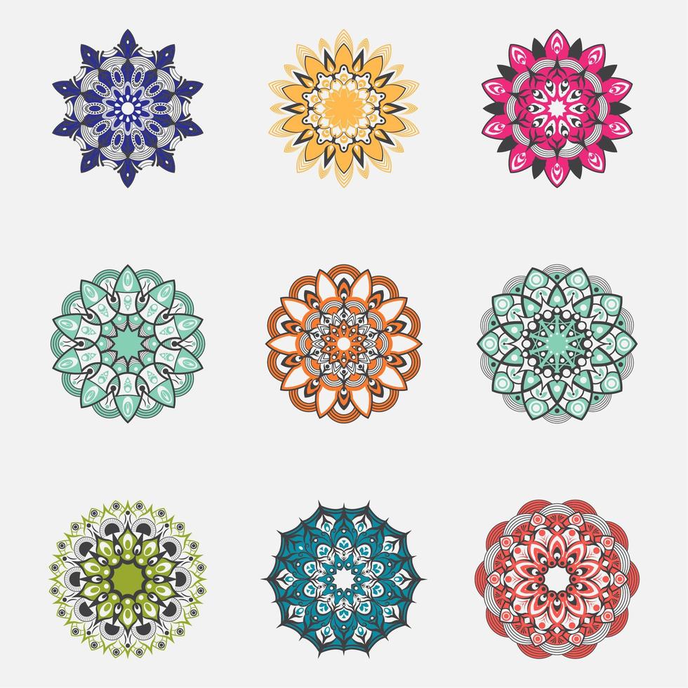 kleurrijke mandala set vector