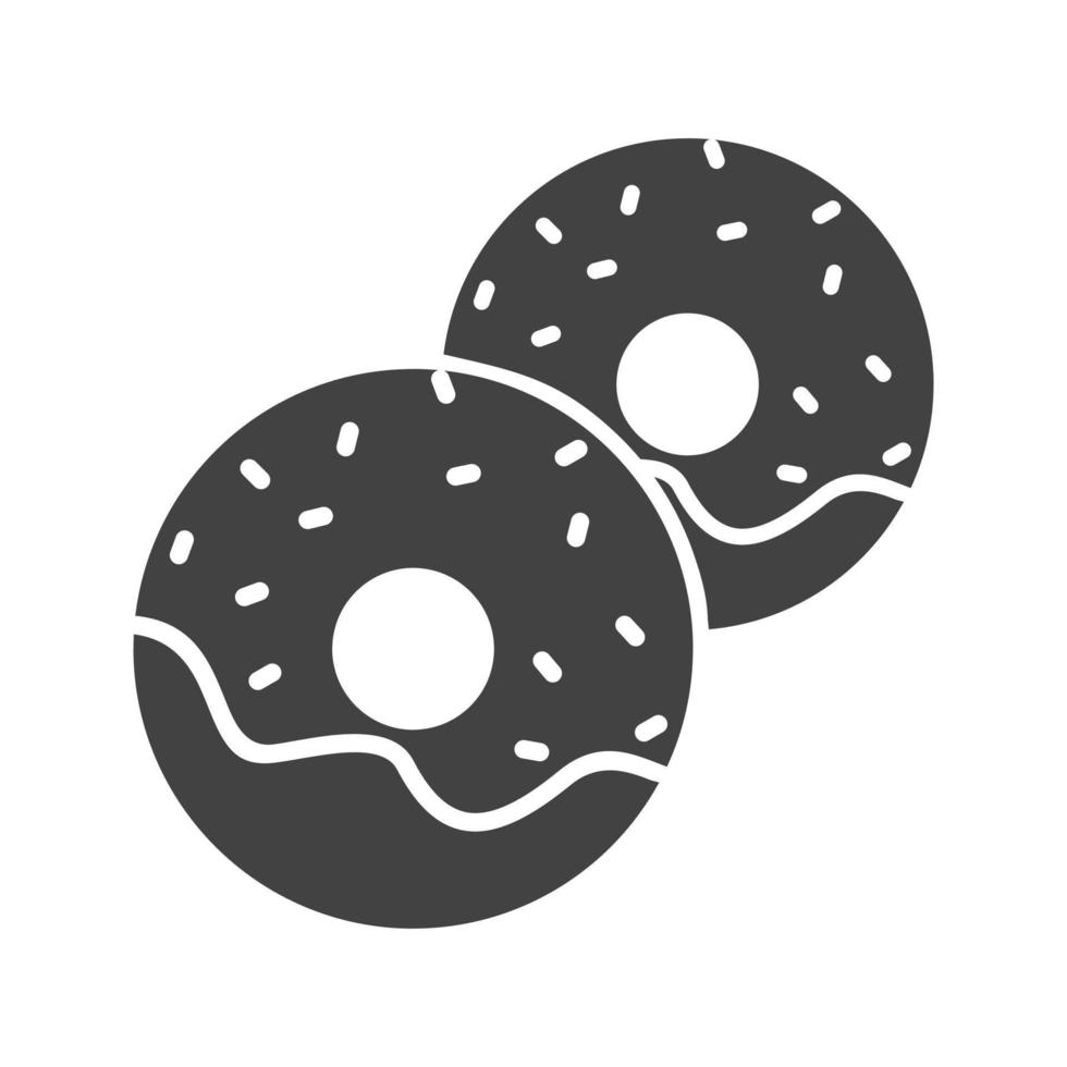 donuts glyph zwart pictogram vector