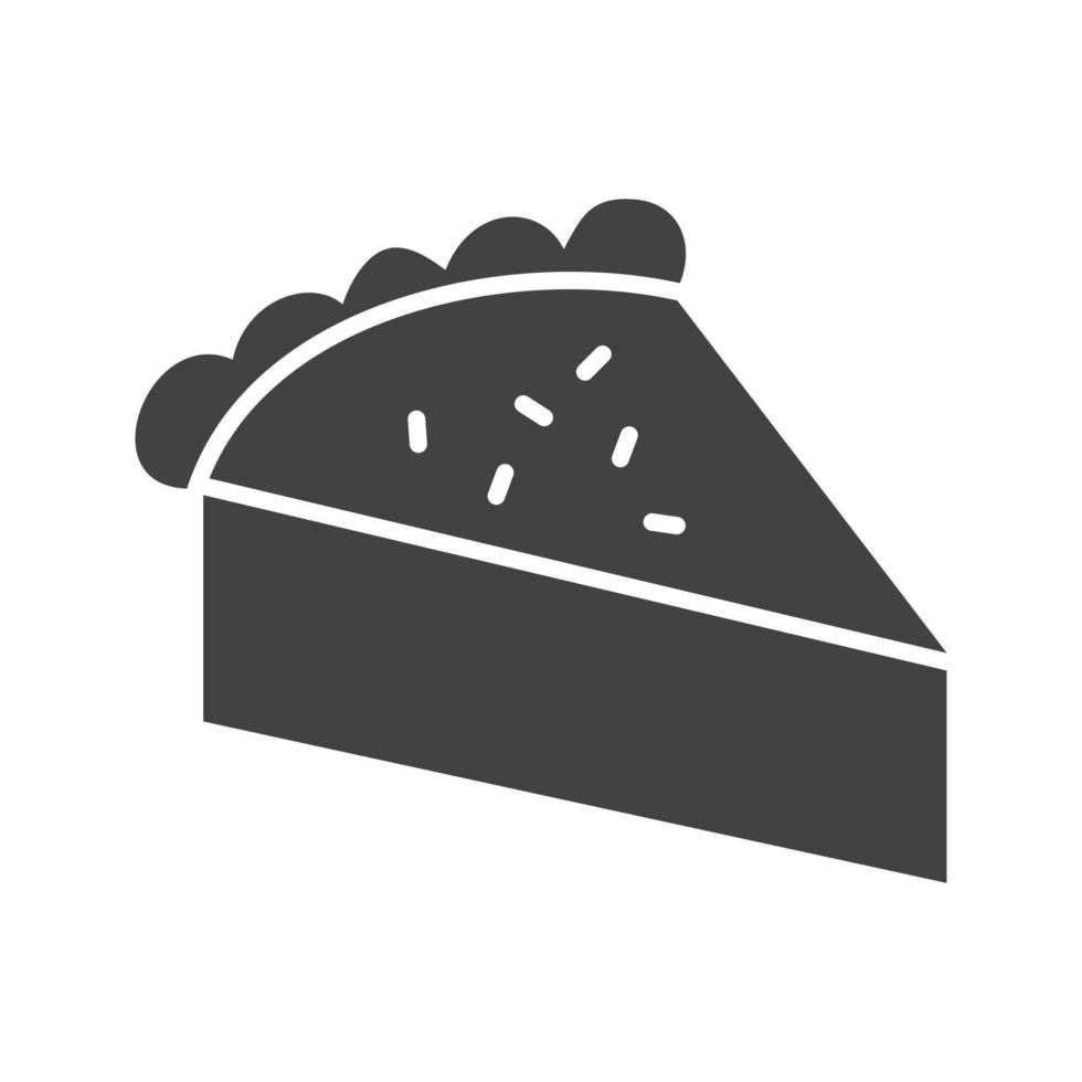 plakje taart glyph zwart pictogram vector