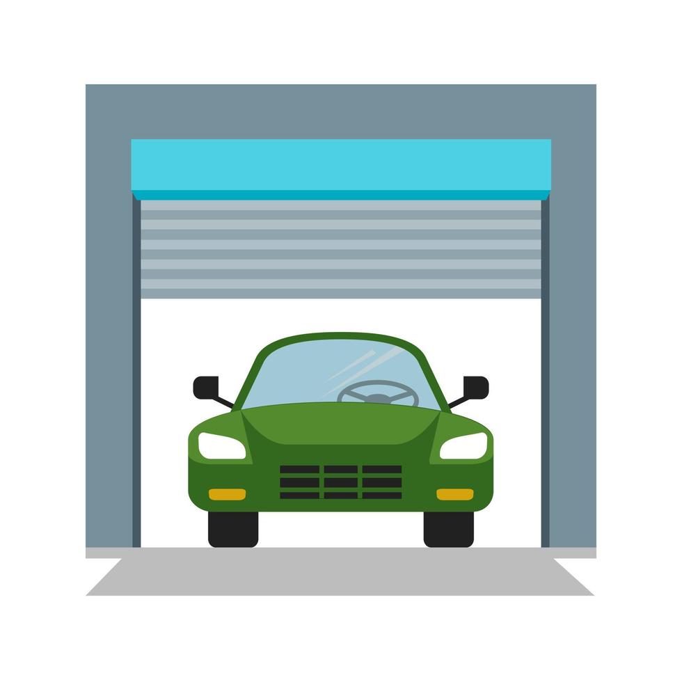 garage plat veelkleurig pictogram vector