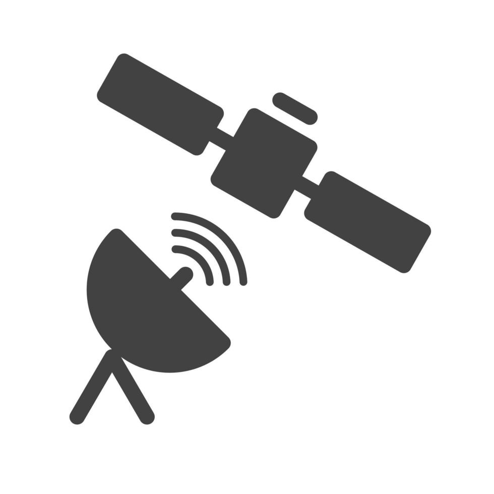 satelliet glyph zwart pictogram vector