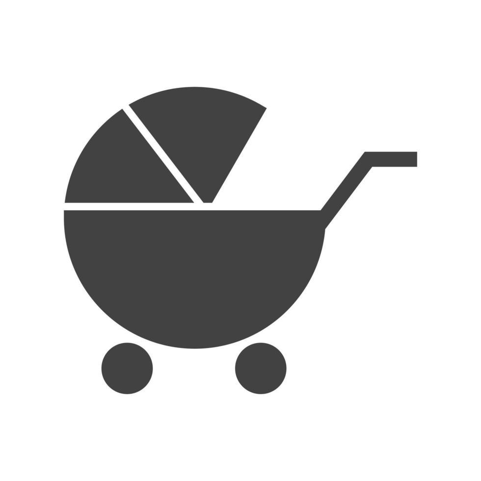 kinderwagen ii glyph zwart pictogram vector