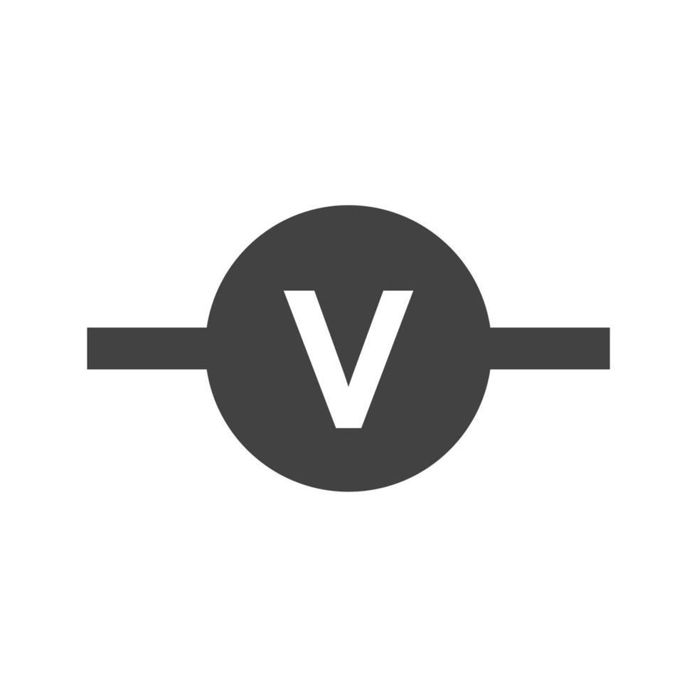 voltmeter glyph zwart pictogram vector