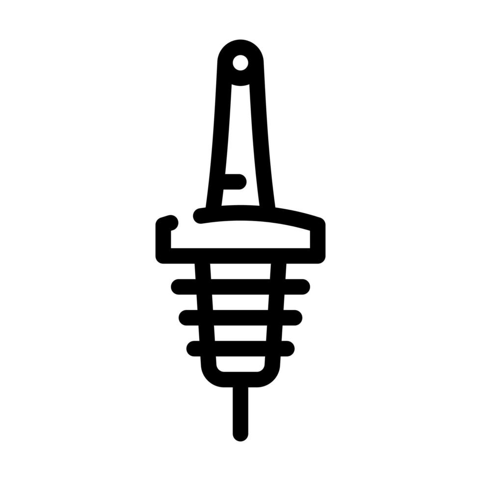 geiser, plug met klep barman lijn pictogram vectorillustratie vector