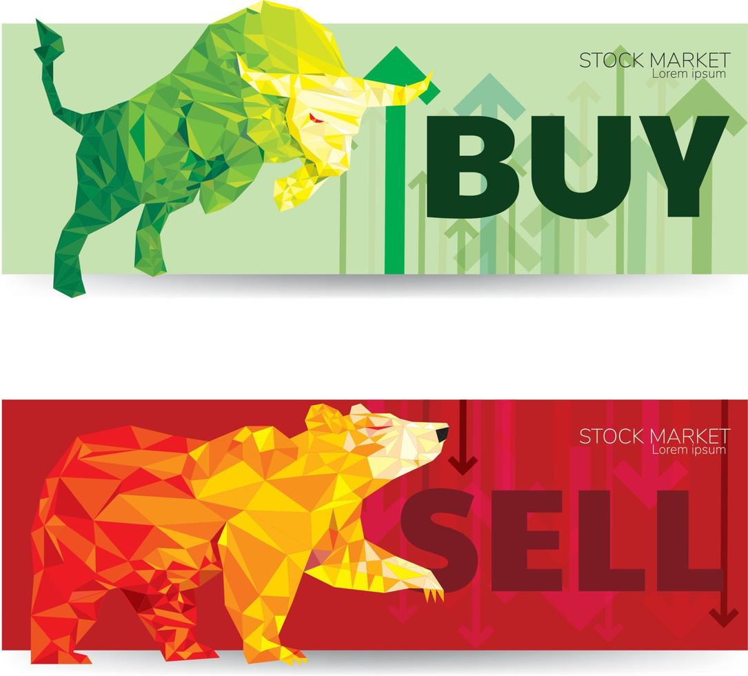 stier en beer abstracte vectorillustratie. grafisch ontwerpconcept van bullish en bearish trend op de aandelenmarkt. vector