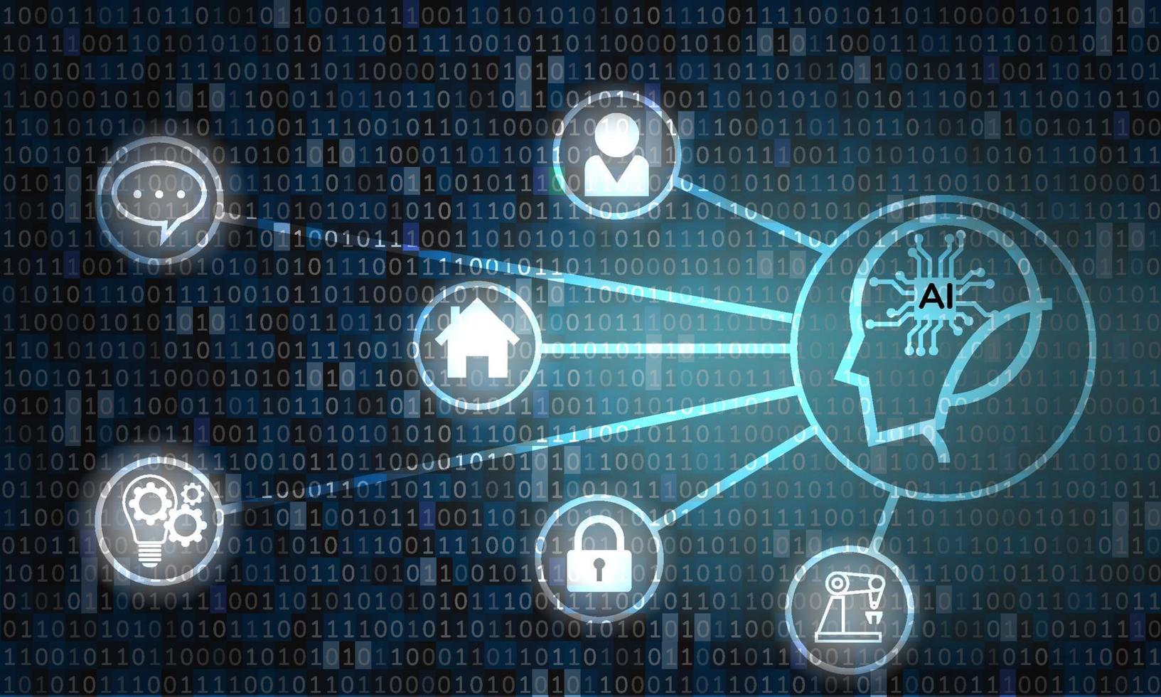 futuristische computerinterface met abstracte binaire code van de vingerafdrukscanner. innovatie en biometrie concept vector