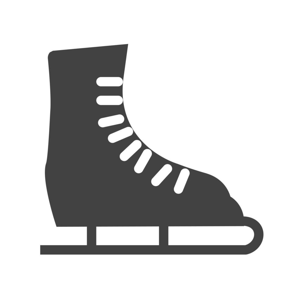 schaatsschoen glyph zwart pictogram vector