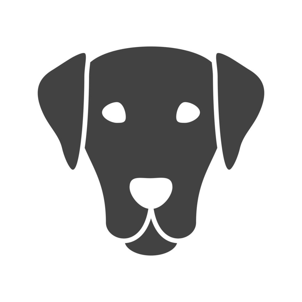 hond gezicht glyph zwart pictogram vector