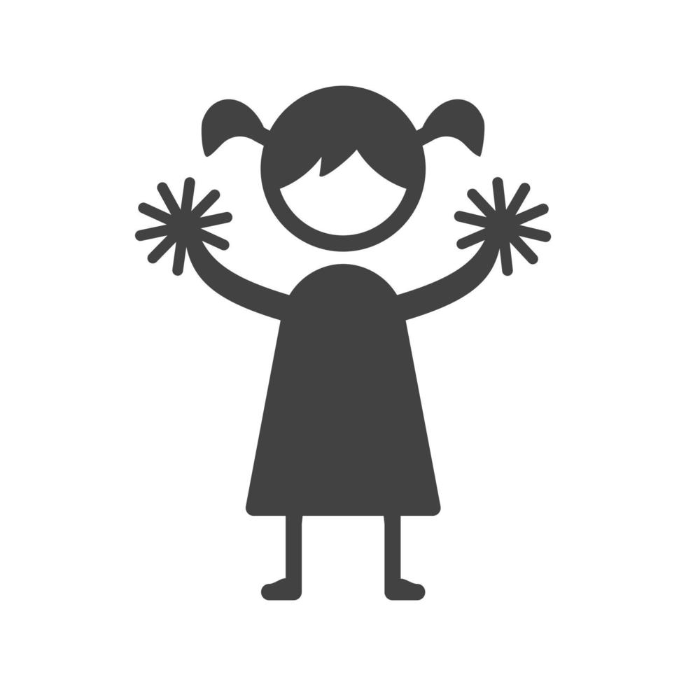 cheerleading glyph zwart pictogram vector