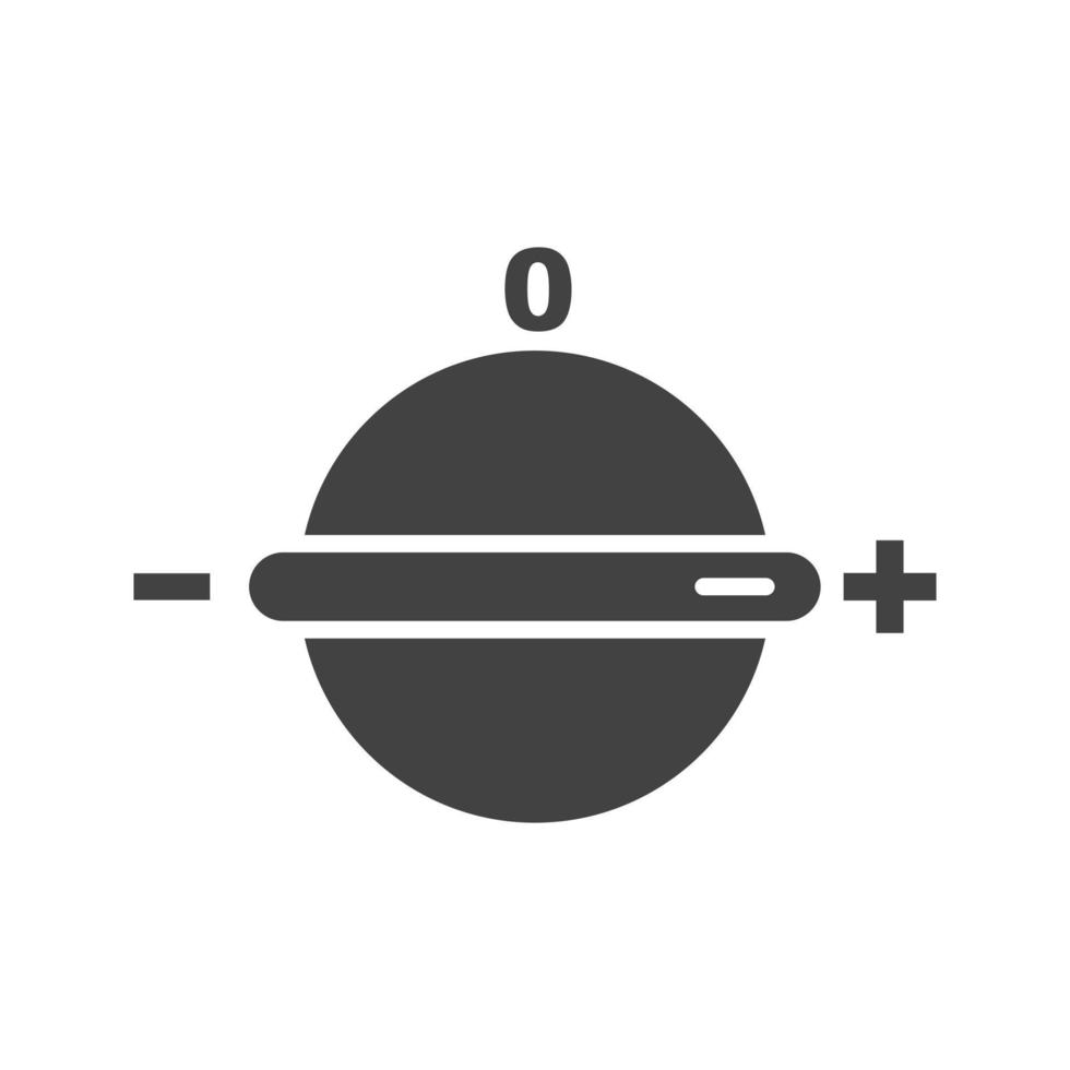 temperatuur knop glyph zwart pictogram vector