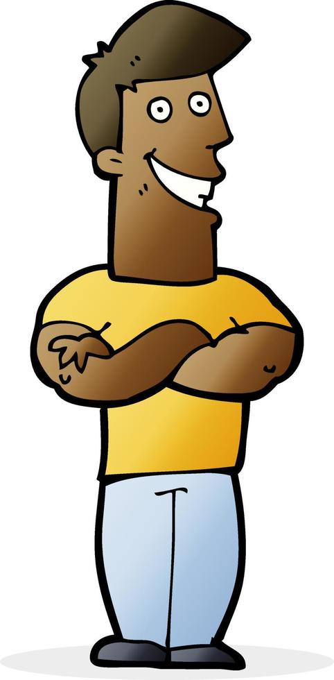 cartoon grijnzende man vector