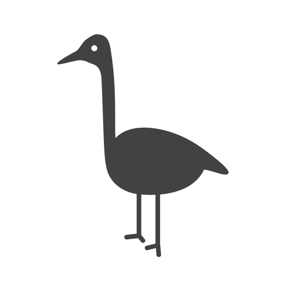 flamingo glyph zwart pictogram vector