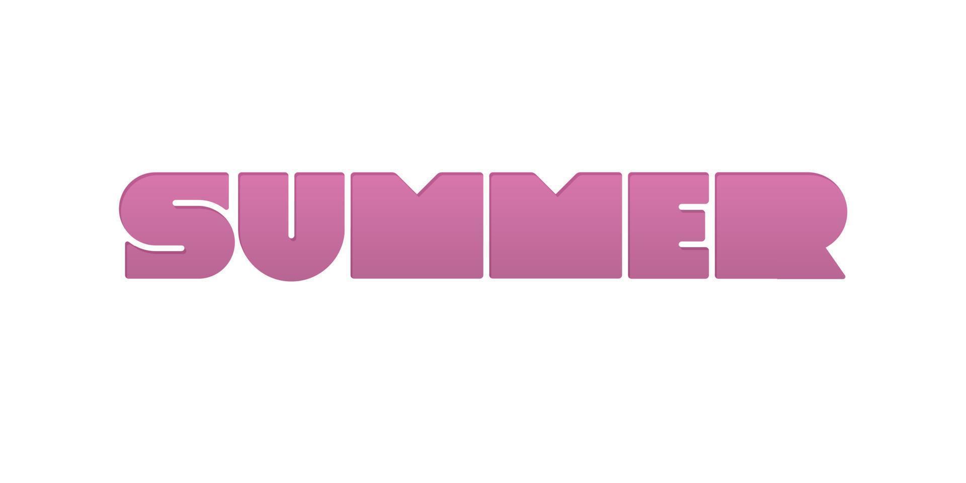 zomer roze typografie geïsoleerd op een witte achtergrond. vector minimalistische belettering om af te drukken, t-shirt, banner, logo, teken, label, sticker, poster, flyer, briefkaart, dekking, brochure.