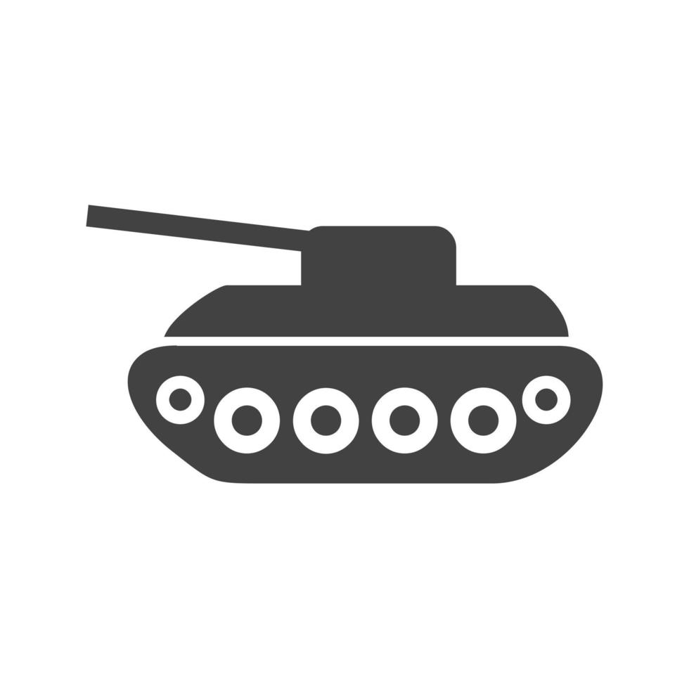 tank ii glyph zwart pictogram vector