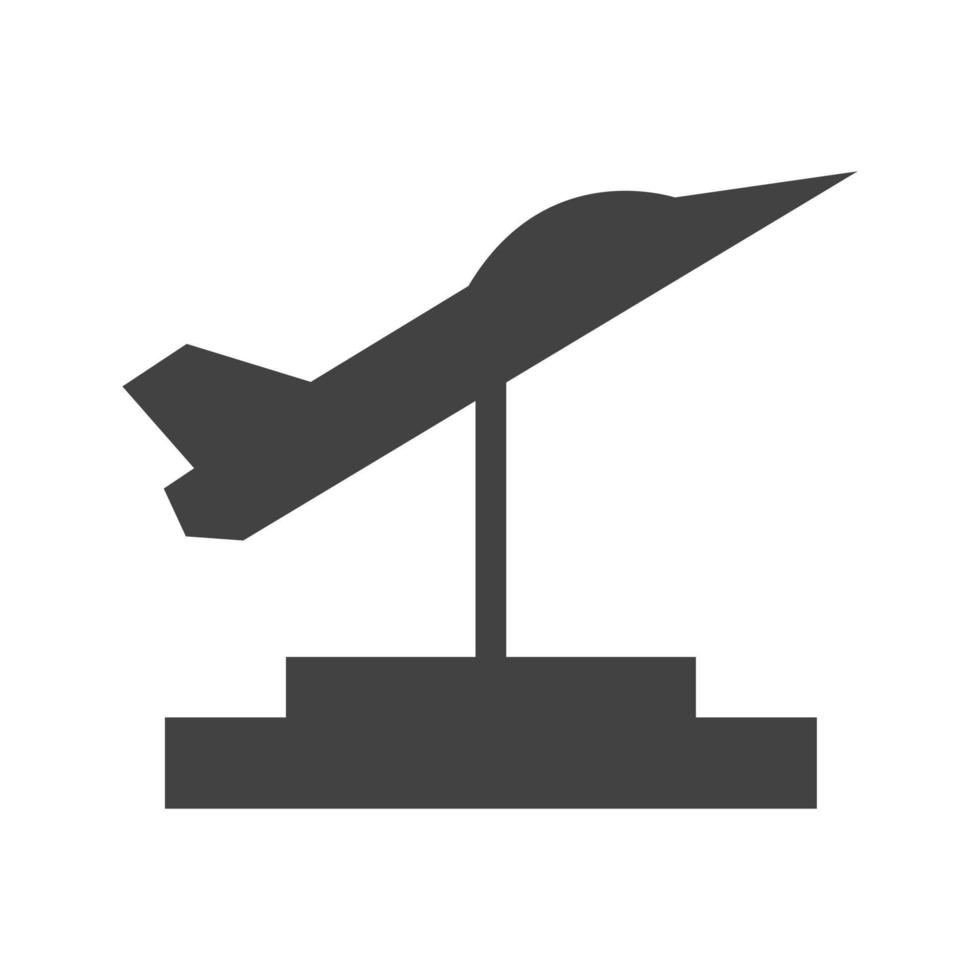 jet tentoonstelling glyph zwart pictogram vector