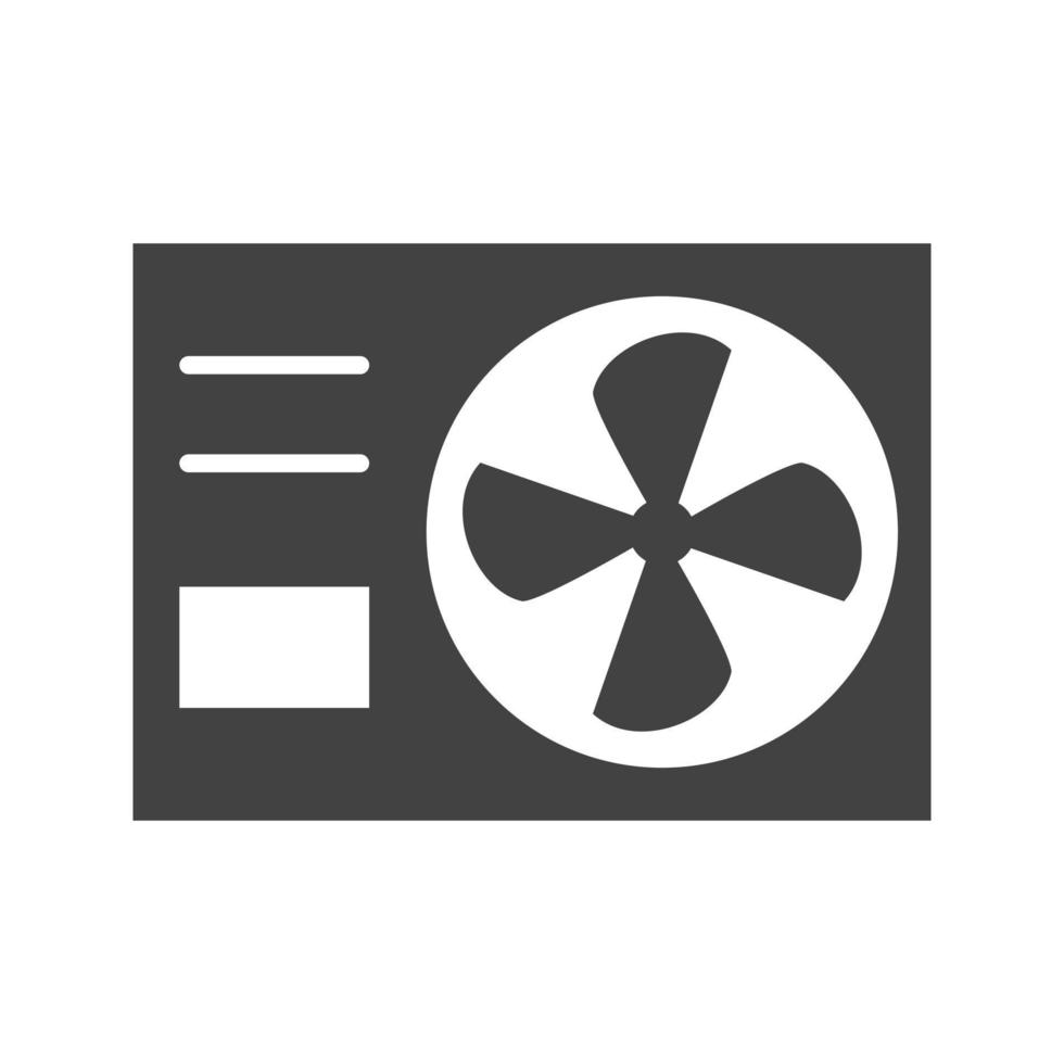 ac buitenunit glyph zwart pictogram vector