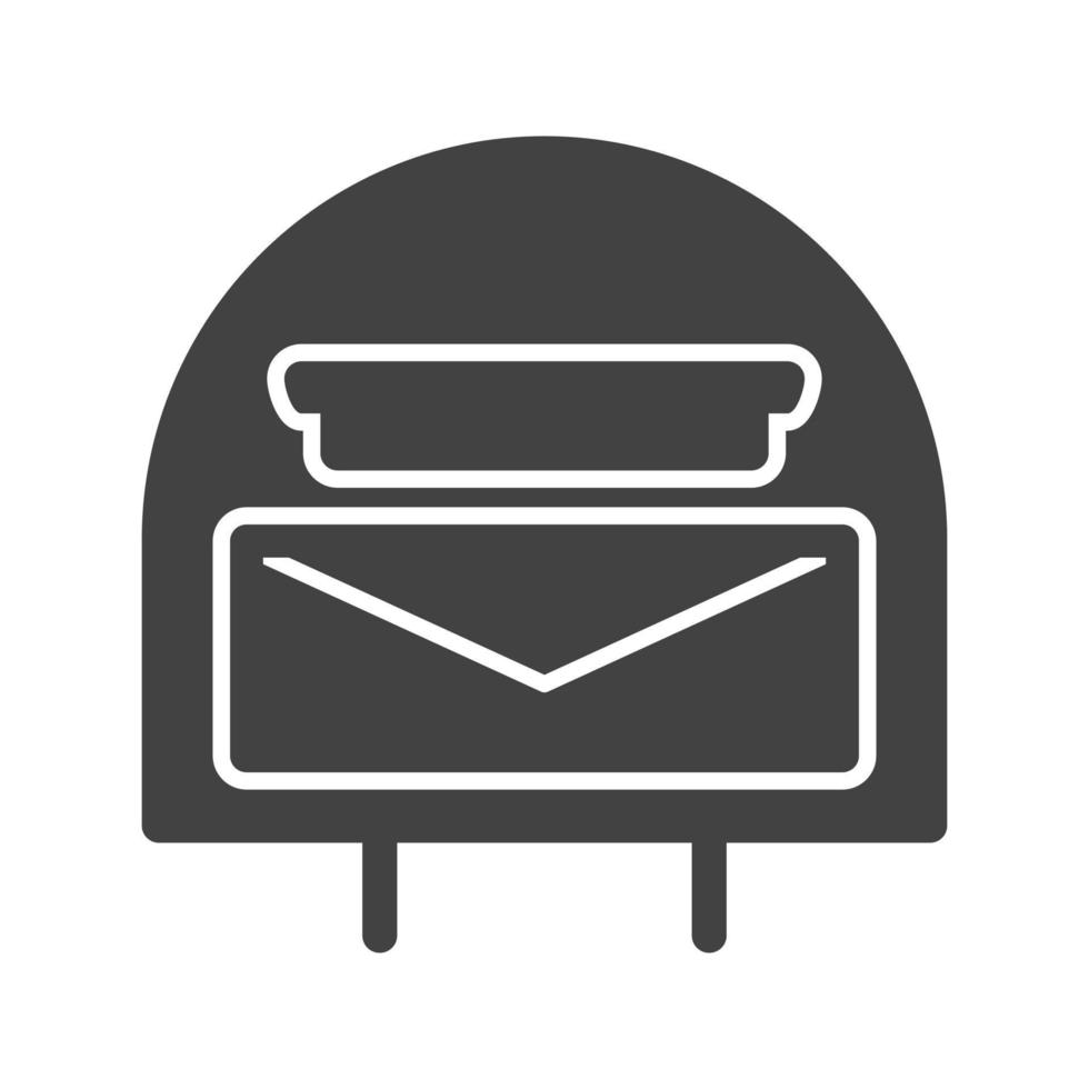brievenbus glyph zwart pictogram vector