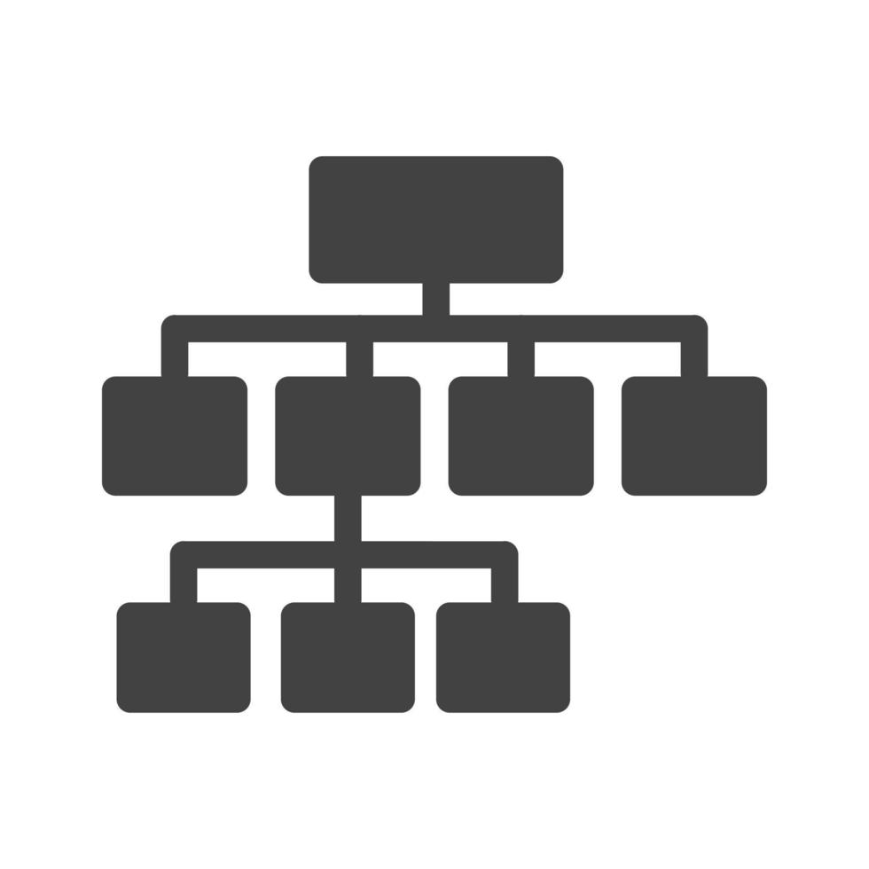 stroomdiagram glyph zwart pictogram vector