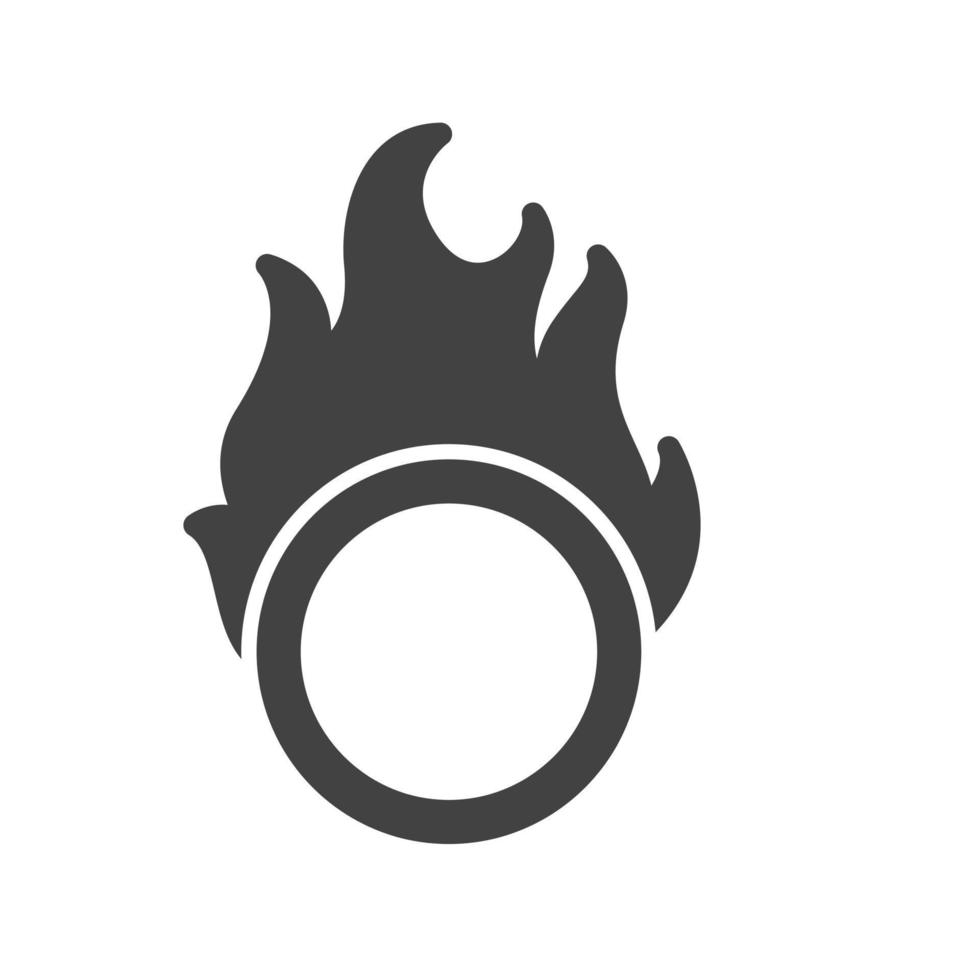 vuur hoepel glyph zwart pictogram vector