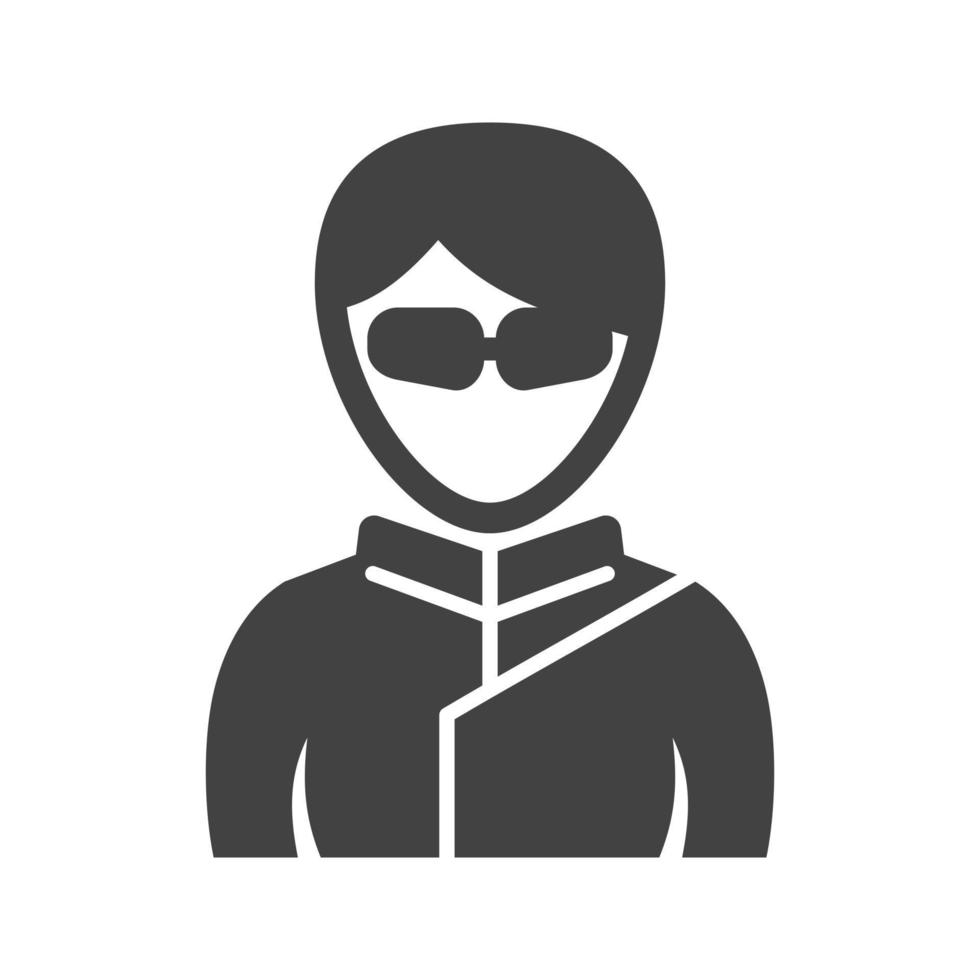 ninja meisje glyph zwart pictogram vector