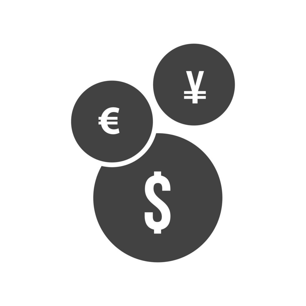 valuta glyph zwart pictogram vector