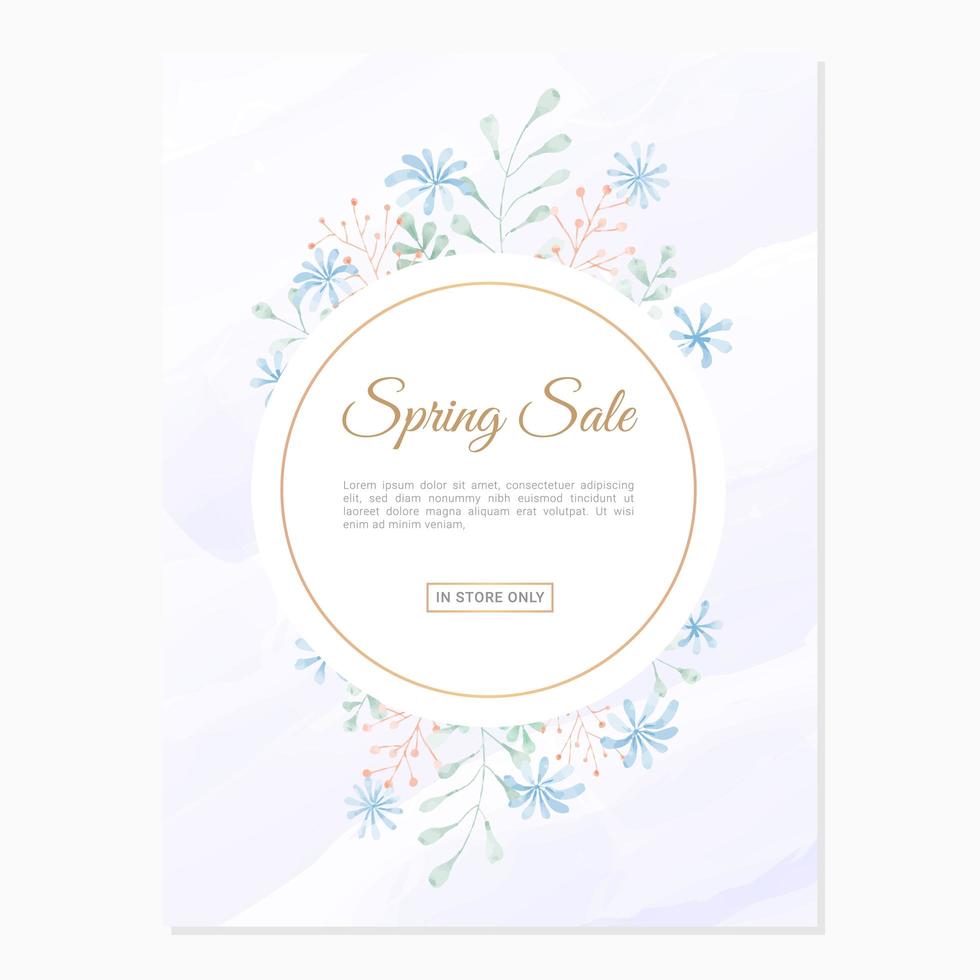 lente botanische verkoop aquarel sociale media banner vector