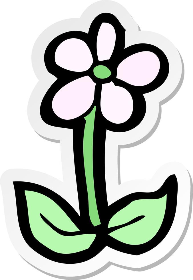 sticker van een cartoonbloem vector