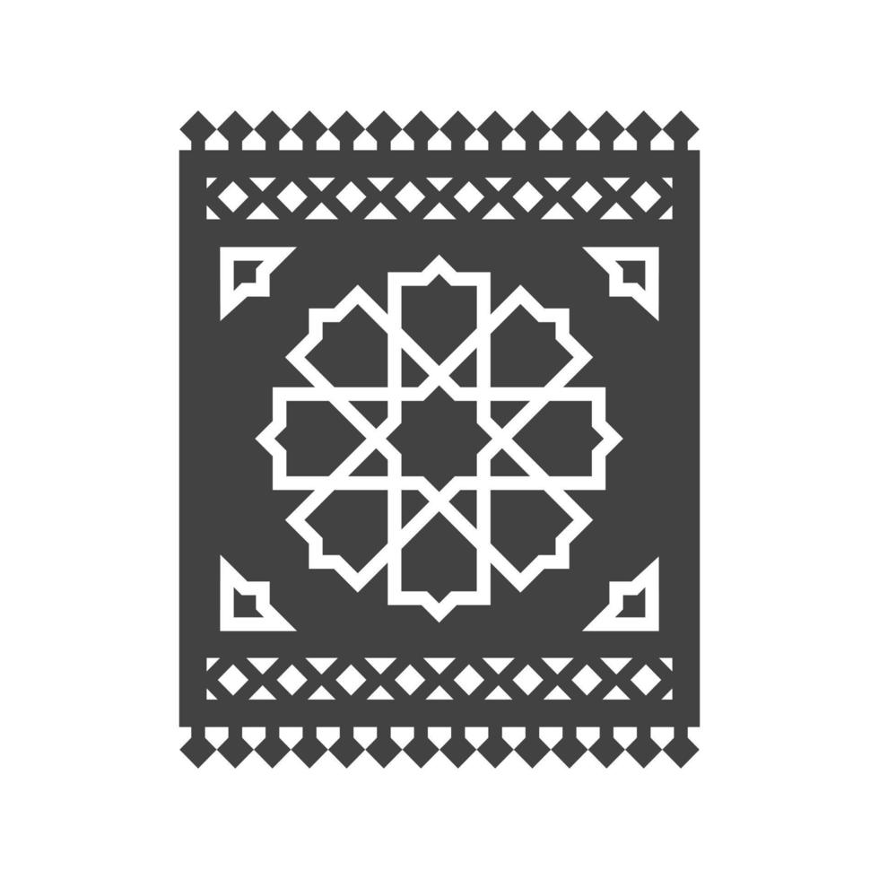 tapijt glyph zwart pictogram vector