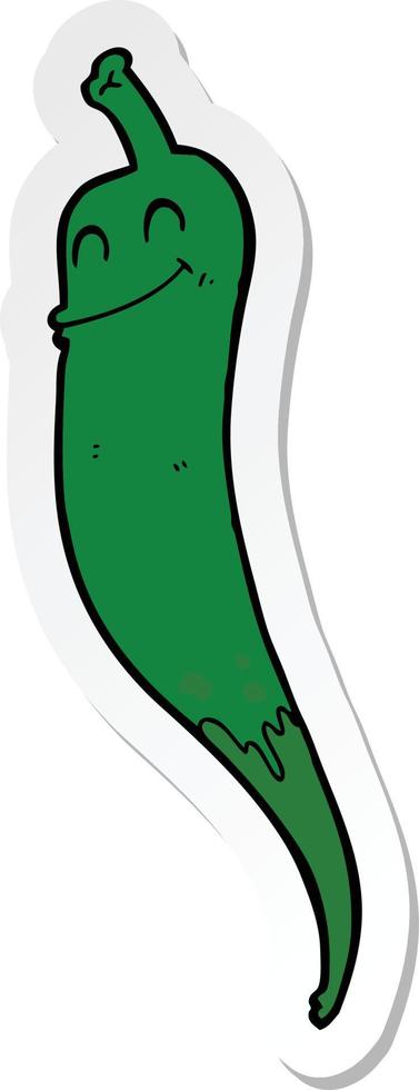 sticker van een cartoon chili peper vector