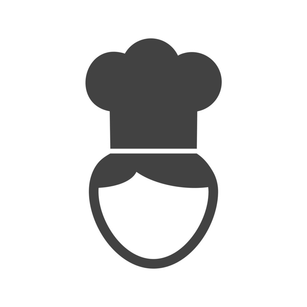 chef glyph zwart pictogram vector