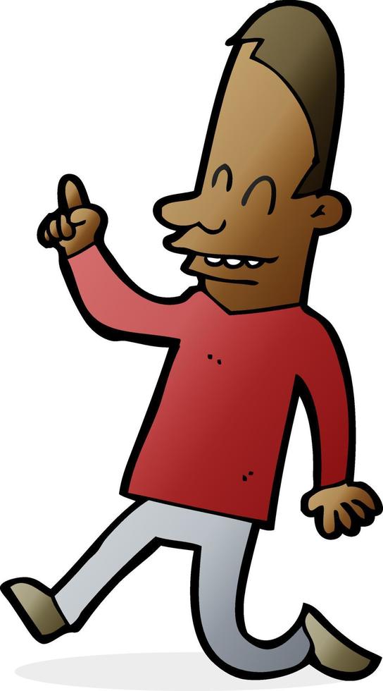 cartoon gelukkig man wijzend vector