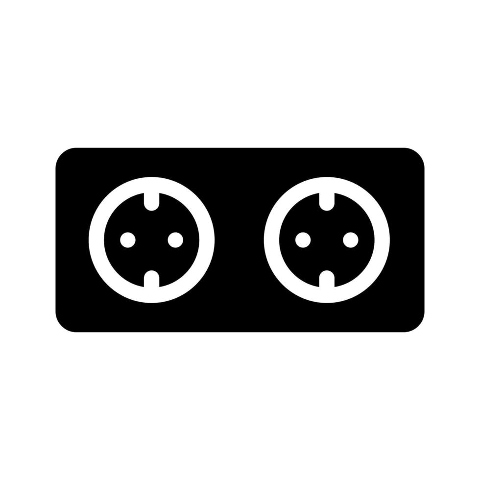 dubbele socket glyph pictogram vectorillustratie vector