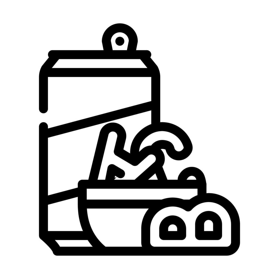 letter vormige koekjes snack lijn pictogram vectorillustratie vector