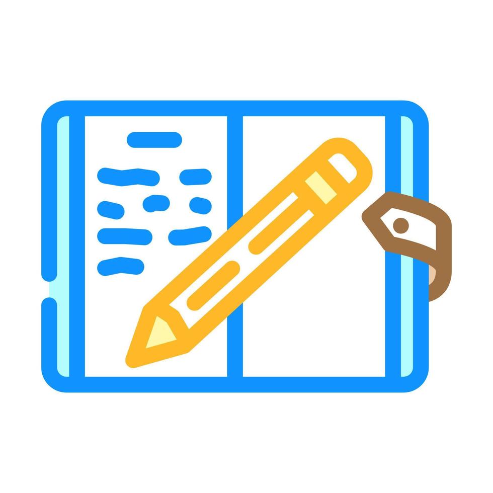 dagboek notebook kleur pictogram vectorillustratie vector