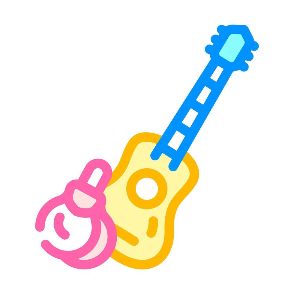 gitaar en castagnetten kleur pictogram vectorillustratie vector