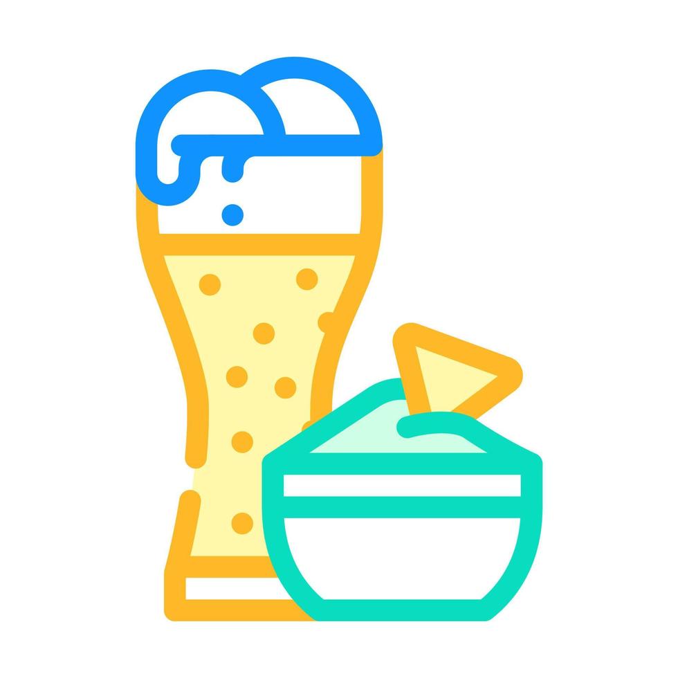 nachos snack en bier kleur pictogram vectorillustratie vector