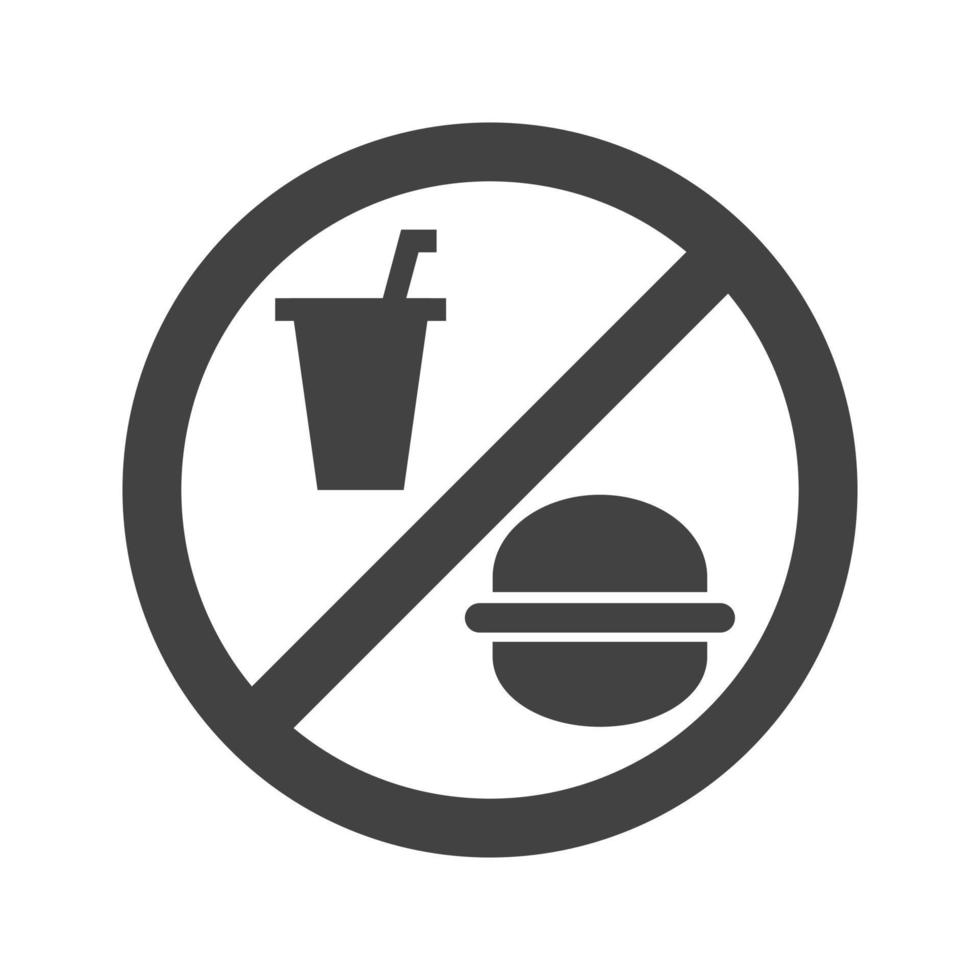 geen eten of drinken glyph zwart pictogram vector