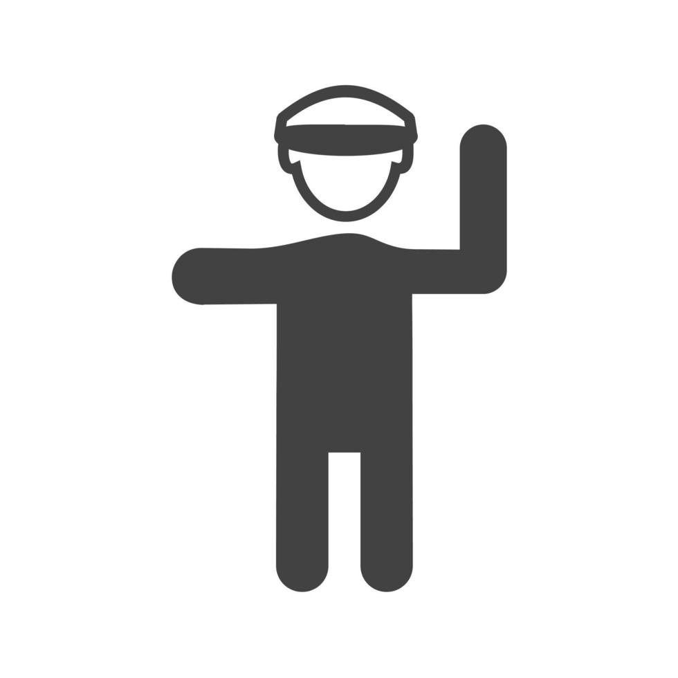 verkeerspolitieagent glyph zwart pictogram vector