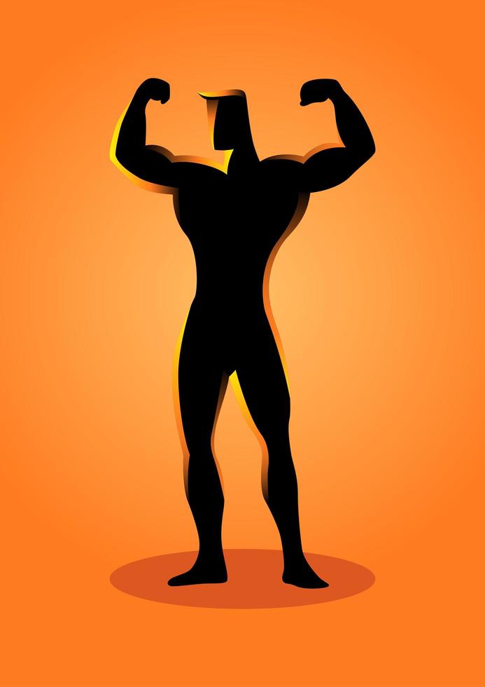 sport silhouet bodybuilder buigen vector