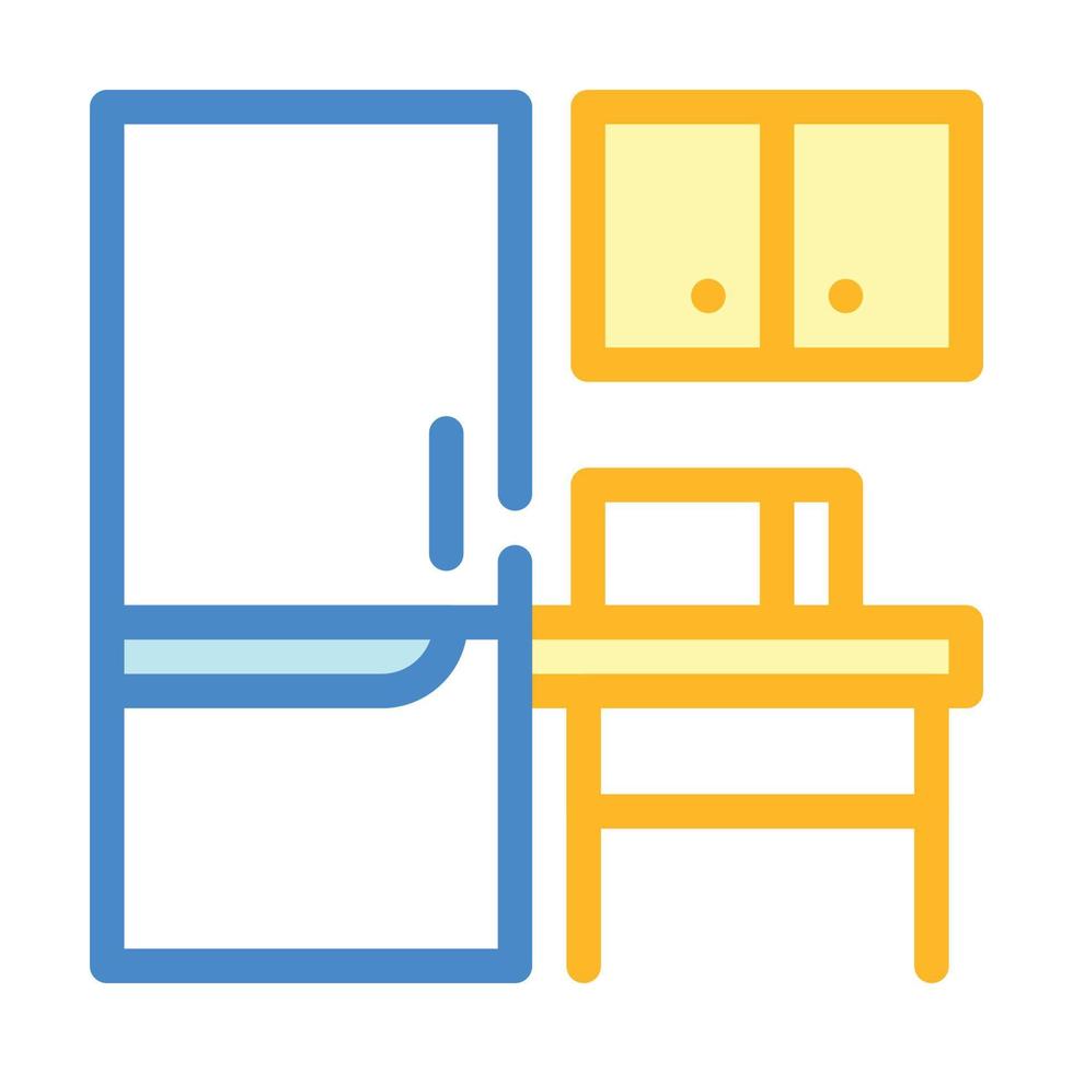 coworking litchen meubels kleur pictogram vectorillustratie vector