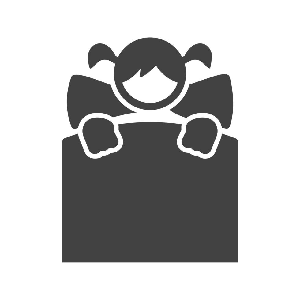 liggend in bed glyph zwart pictogram vector