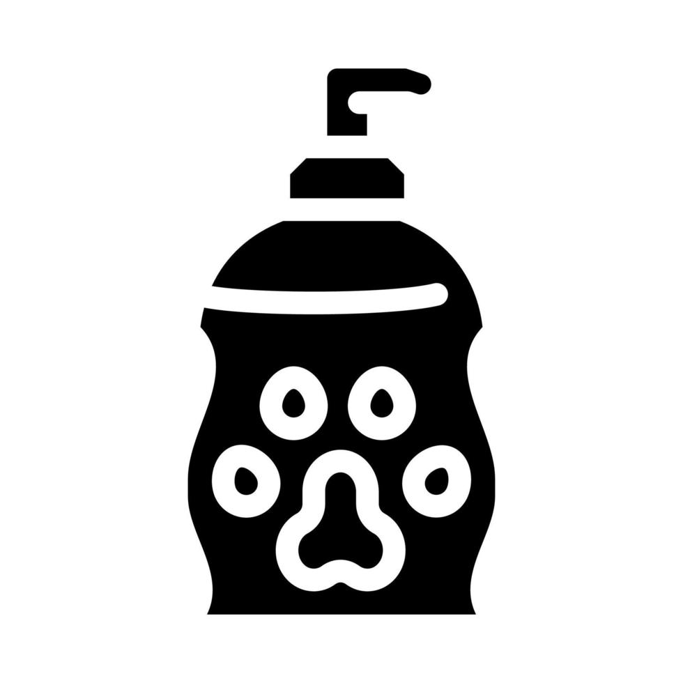 vloeibare zeep voor wassen dier glyph pictogram vectorillustratie vector